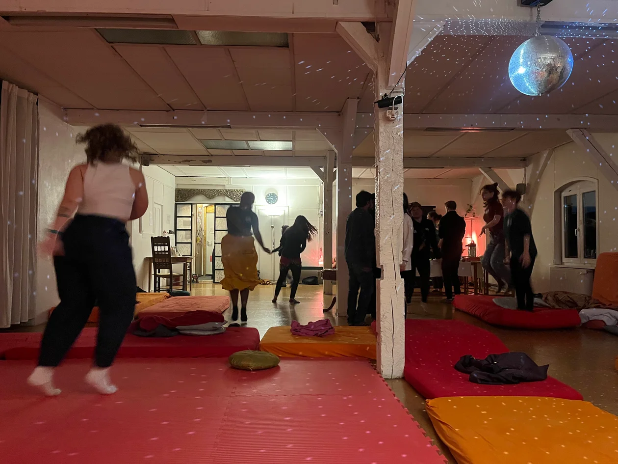 Participants exploring their boundaries